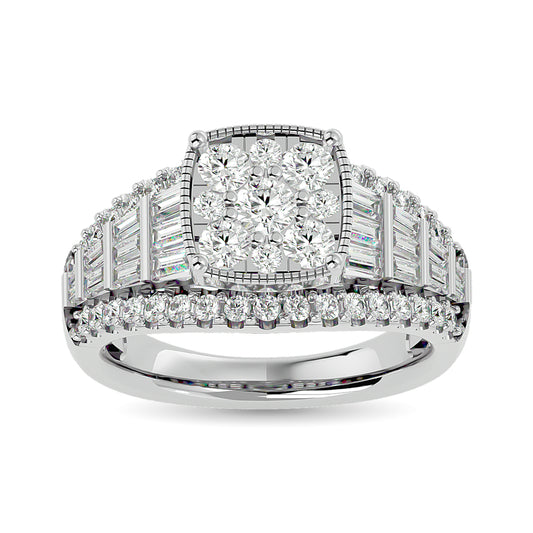 Diamond Engagement Ring 1 1/2 Ct.tw in 10K White Gold