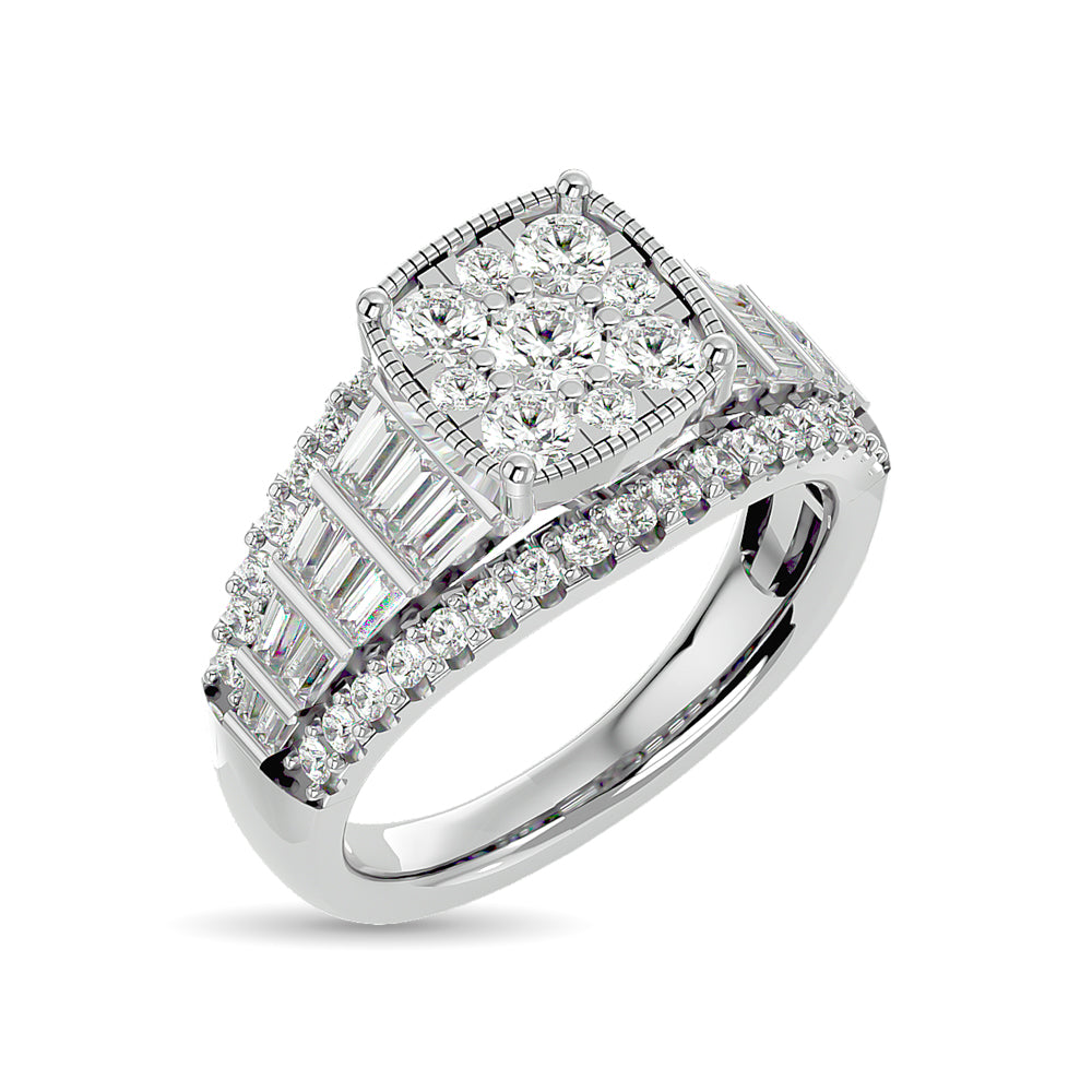 Diamond Engagement Ring 1 1/2 Ct.tw in 10K White Gold