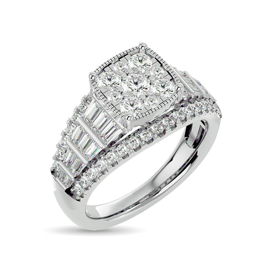 Diamond Engagement Ring 1 1/2 Ct.tw in 10K White Gold