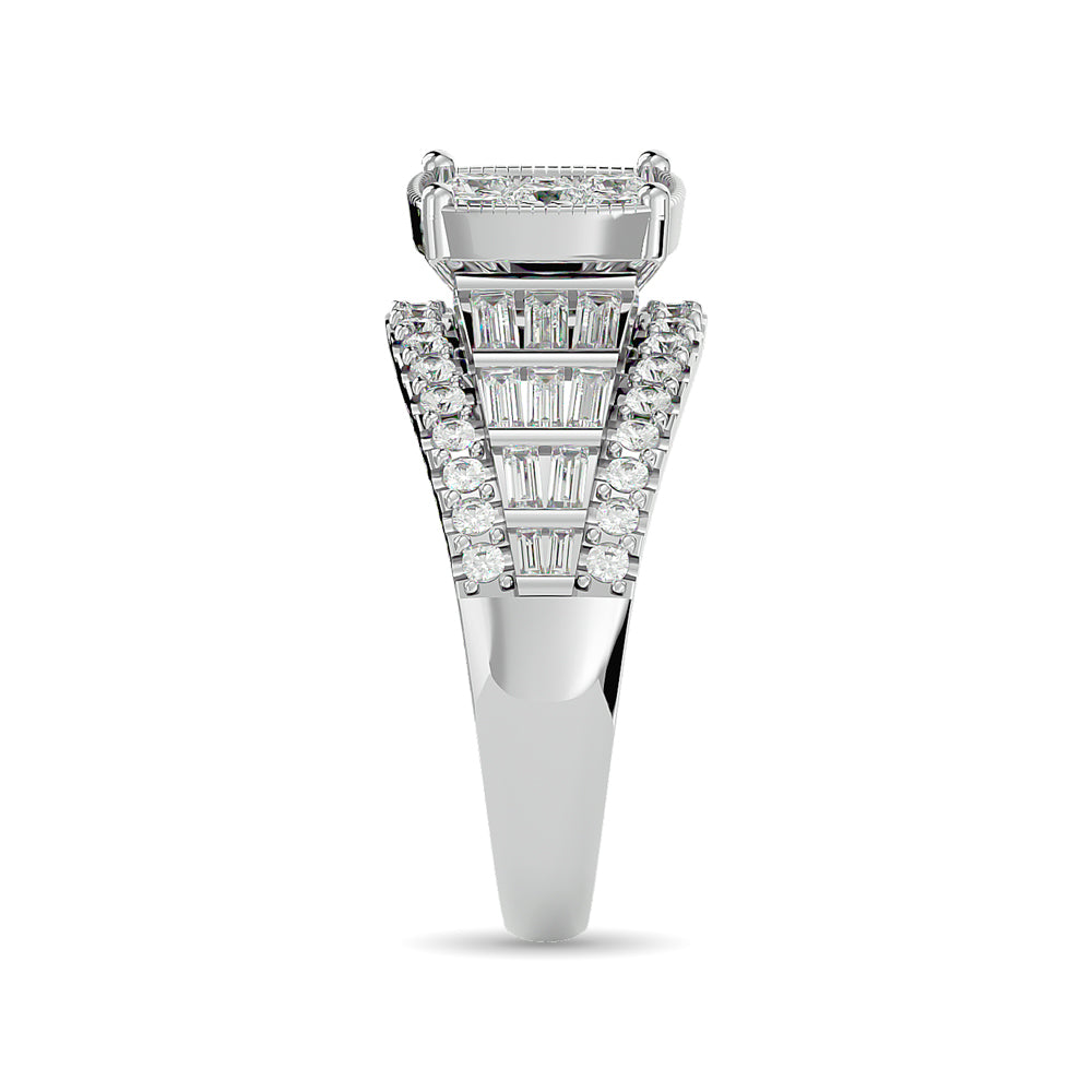 Diamond Engagement Ring 1 1/2 Ct.tw in 10K White Gold