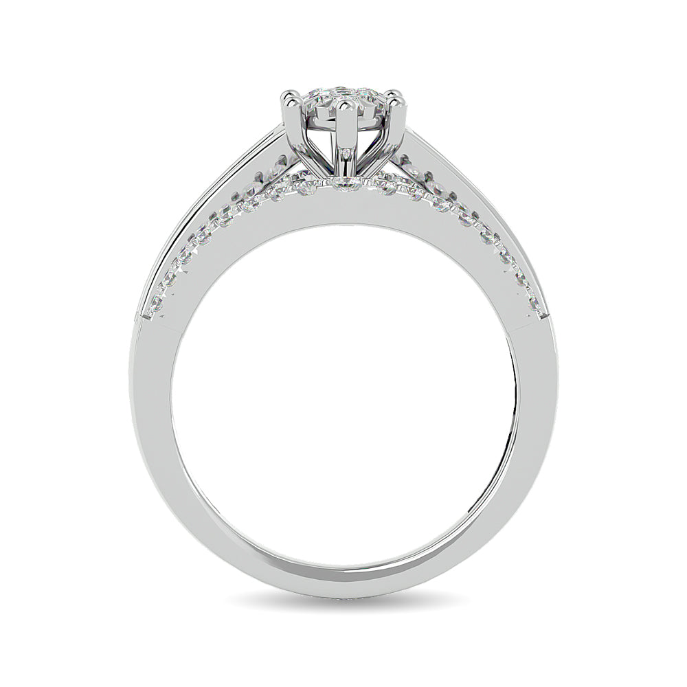 Diamond 1 Ct.tw Round Cut Fashion Ring in 10K White Gold