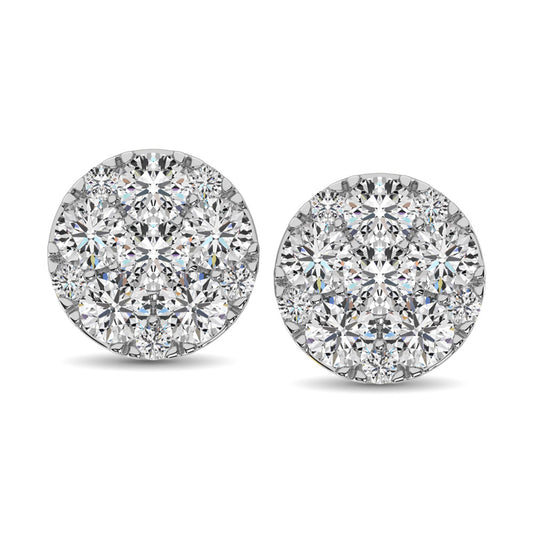 Diamond Stud Earrings 1/2 Ct.tw Round-cut in 10K White Gold