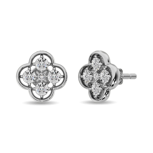 Diamond 1/6 Ct.tw Fashion Earrings in 10K White Gold