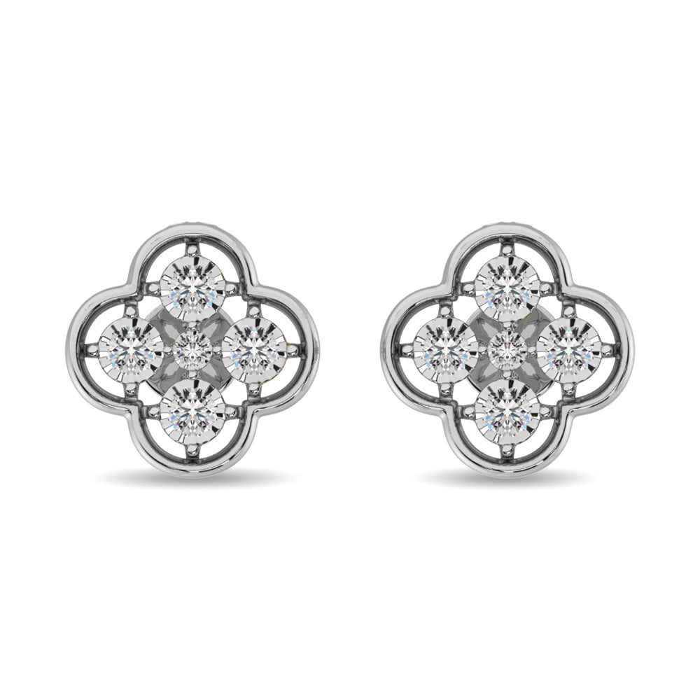 Diamond 1/6 Ct.tw Fashion Earrings in 10K White Gold
