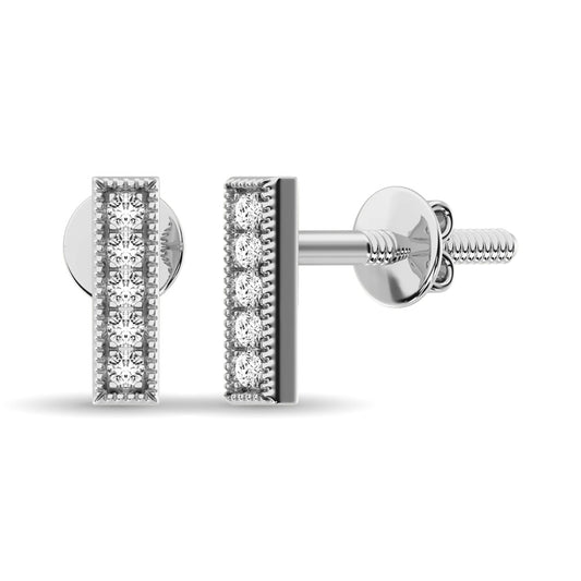 Diamond 1/20 Ct.tw Fashion Earrings  in 10K White Gold
