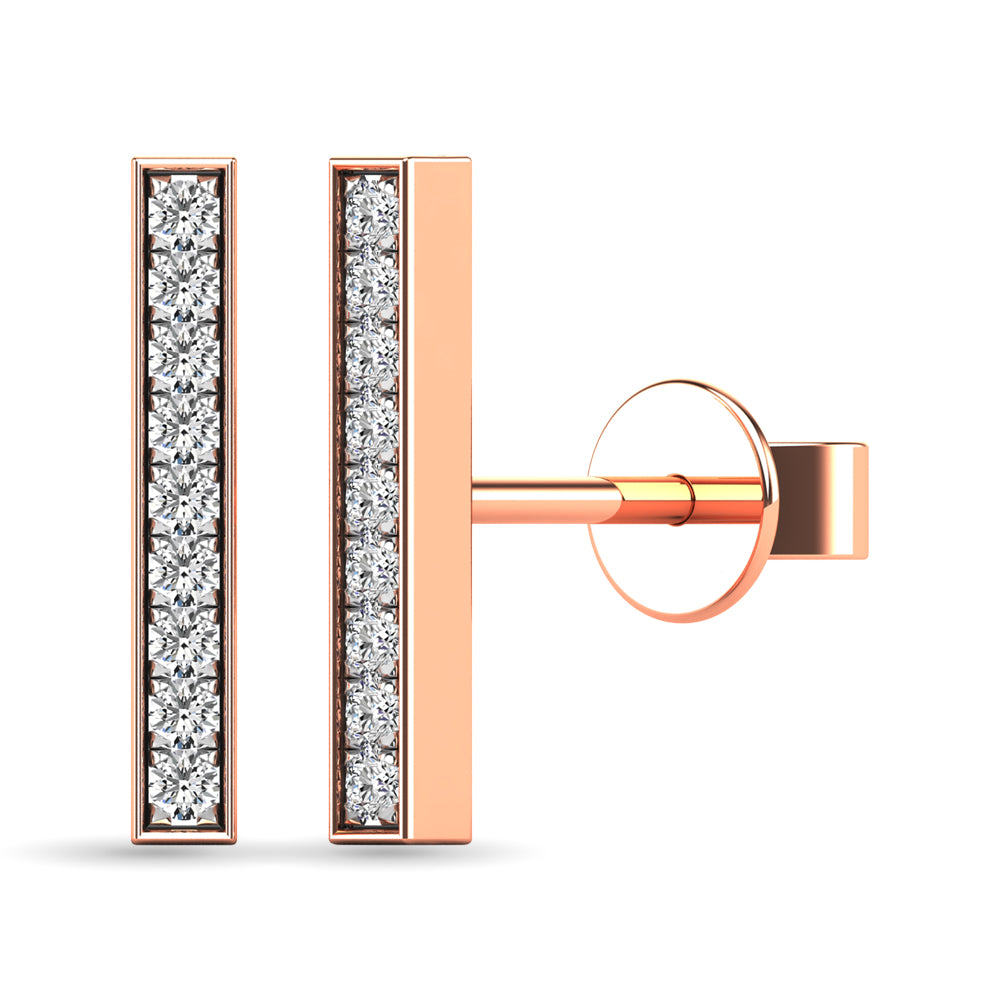Diamond 1/20 Ct.tw Bar Earrings in 10K Rose Gold