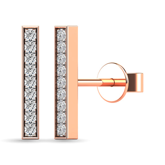 Diamond 1/20 Ct.tw Bar Earrings in 10K Rose Gold