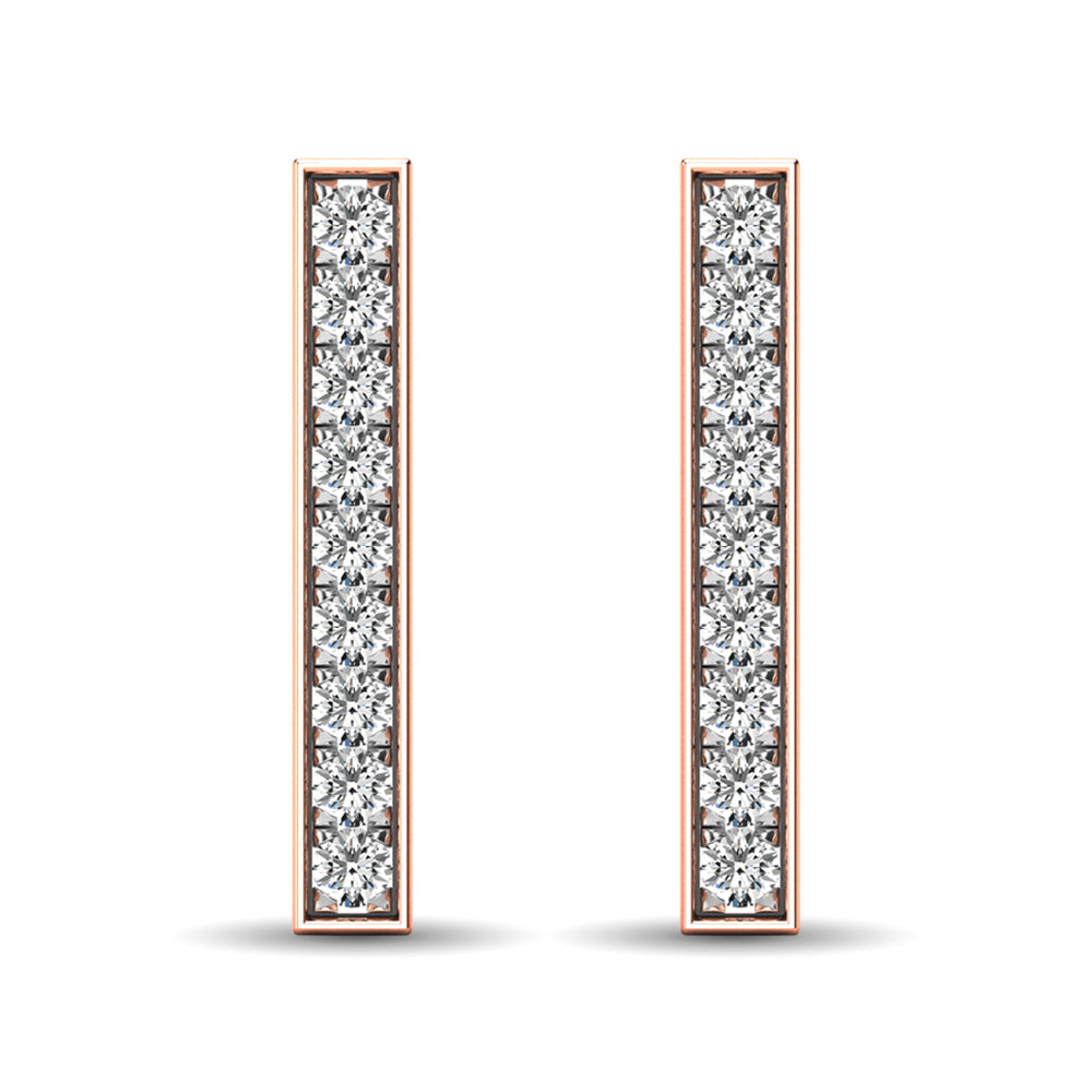 Diamond 1/20 Ct.tw Bar Earrings in 10K Rose Gold