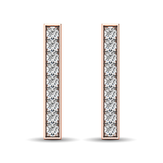 Diamond 1/20 Ct.tw Bar Earrings in 10K Rose Gold