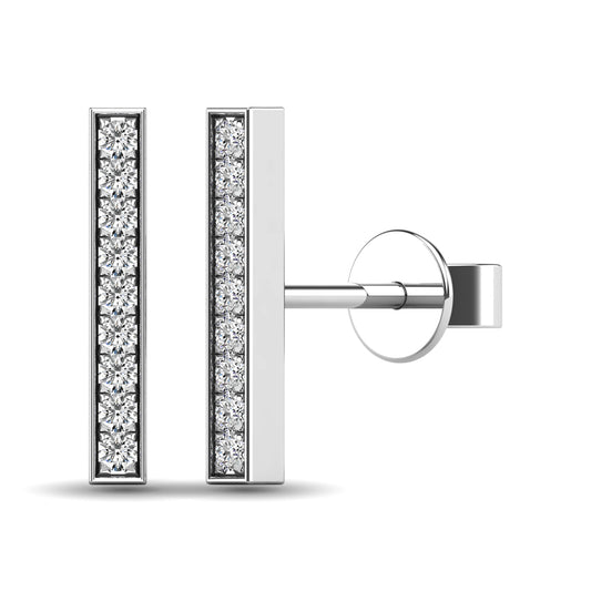 Diamond 1/20 Ct.tw Bar Earrings in 10K White Gold