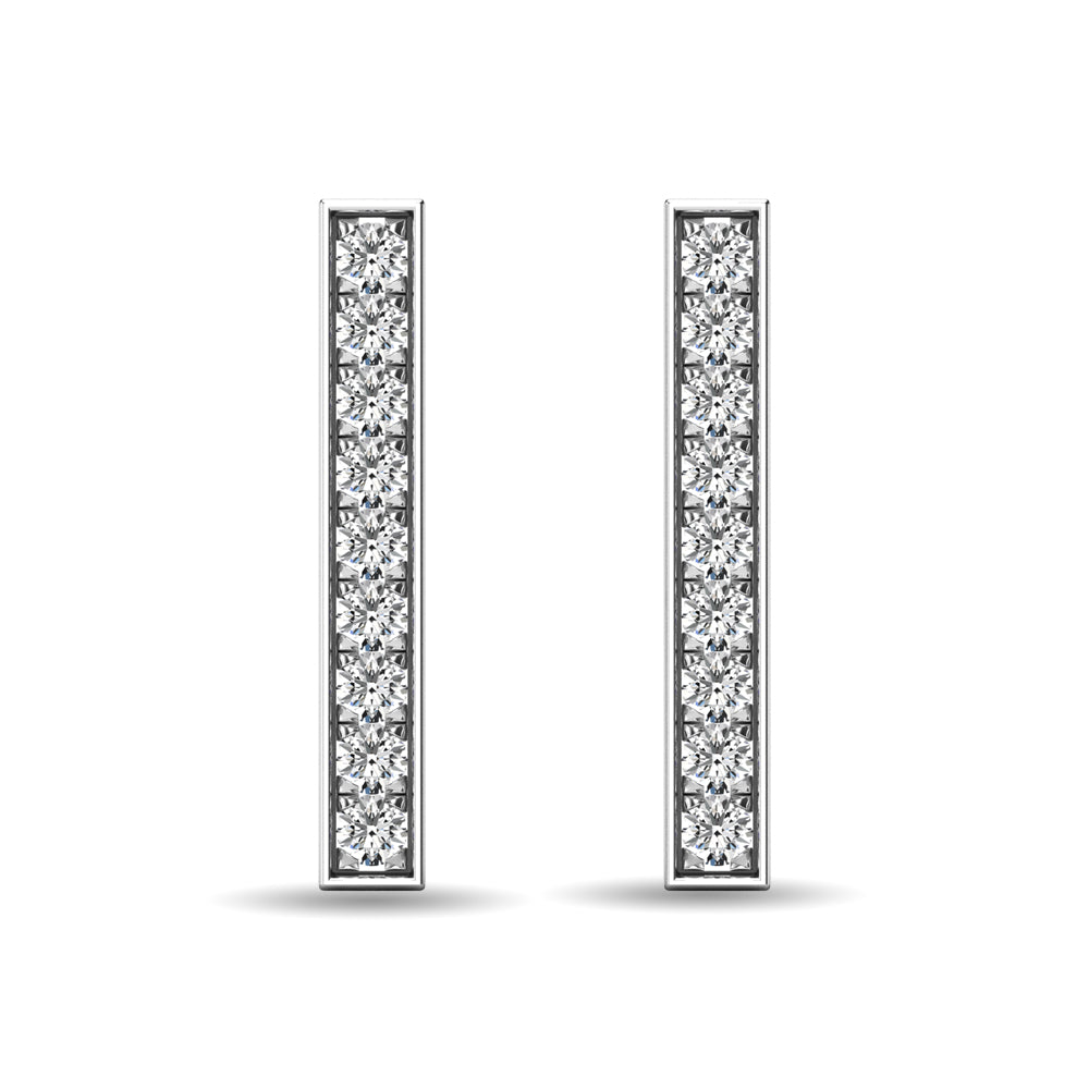 Diamond 1/20 Ct.tw Bar Earrings in 10K White Gold