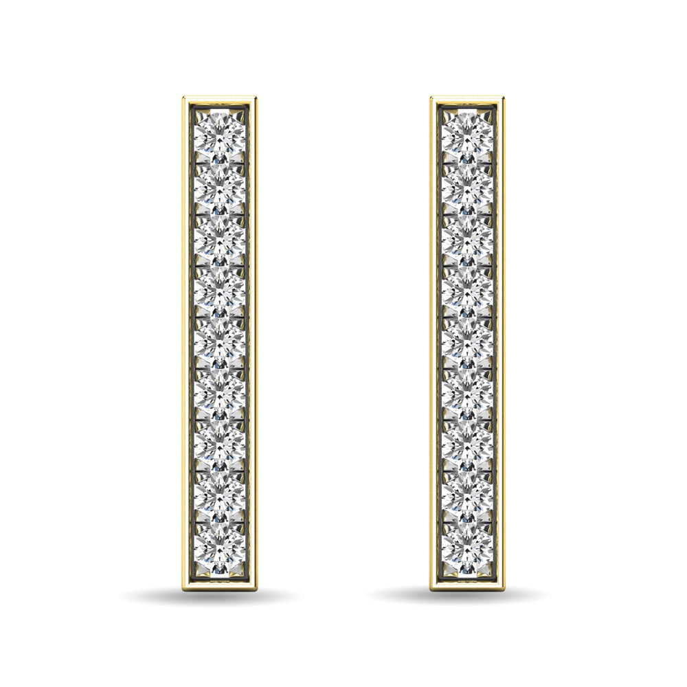 Diamond 1/20 Ct.tw Bar Earrings in 10K White Gold