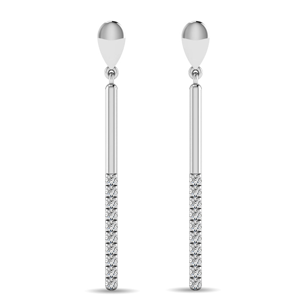 Diamond 1/5 Ct.tw Diamline Earrings in 10K White Gold