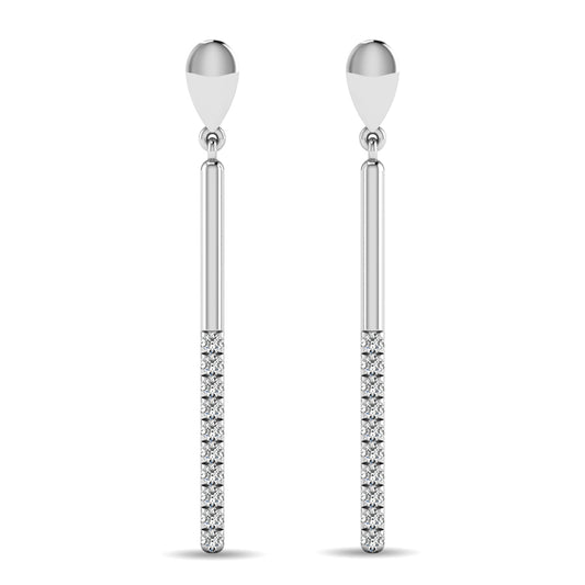 Diamond 1/5 Ct.tw Diamline Earrings in 10K White Gold