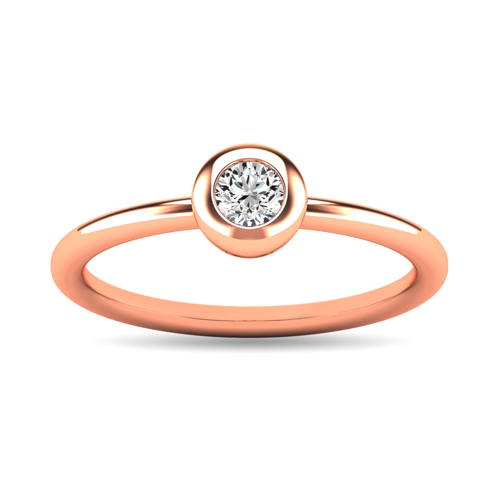 Diamond 1/10 Ct.tw Bezel Set Ring in 10K Rose Gold