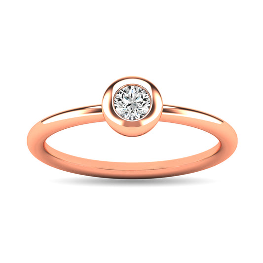 Diamond 1/10 Ct.tw Bezel Set Ring in 10K Rose Gold