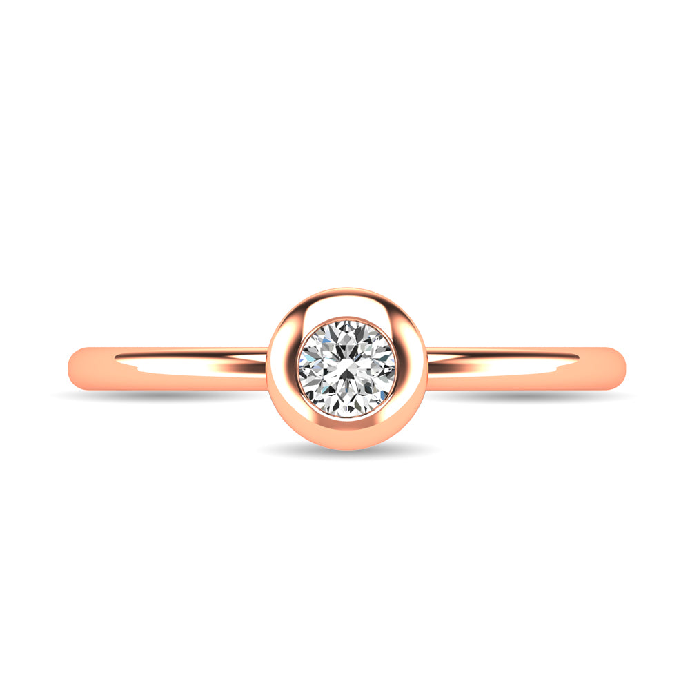 Diamond 1/10 Ct.tw Bezel Set Ring in 10K Rose Gold