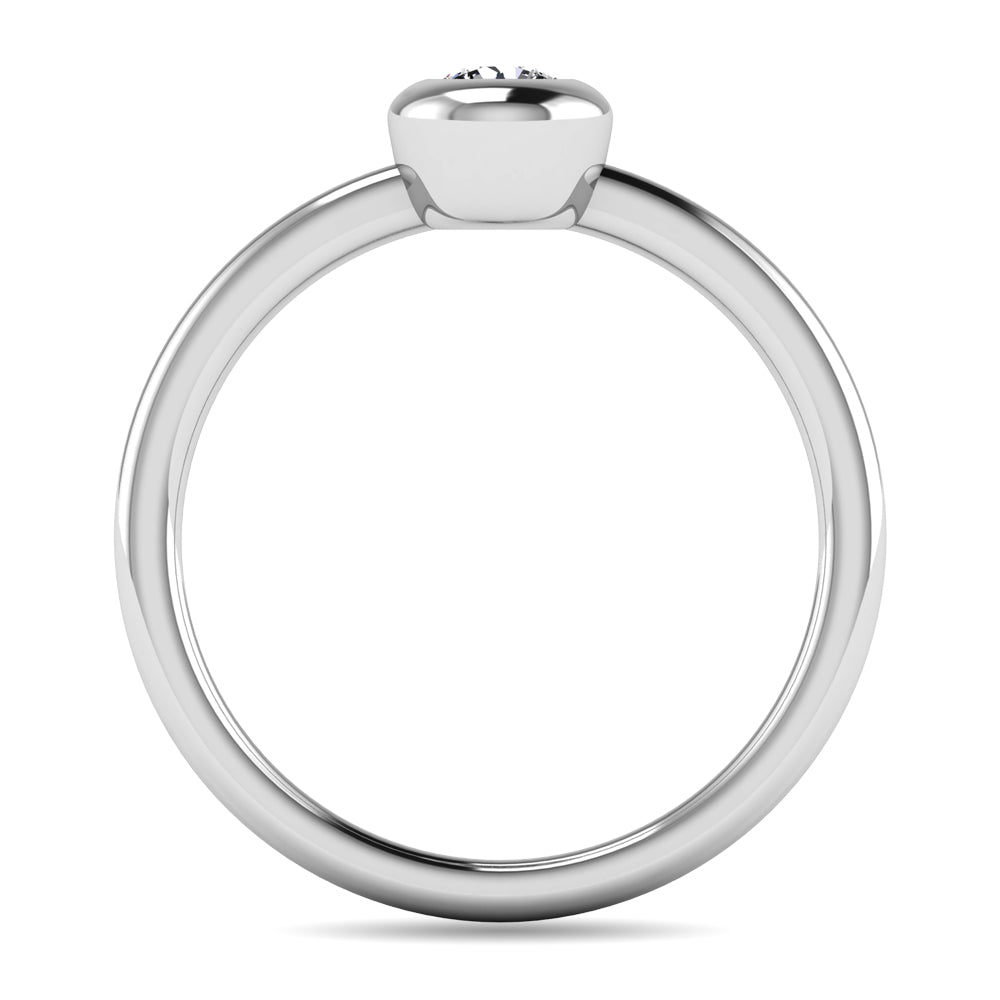 Diamond 1/10 Ct.tw Bezel Set Ring in 10K White Gold