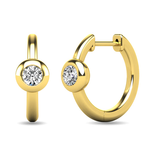Diamond 1/10 Ct.tw Bezel Set Earrings in 10K Yellow Gold