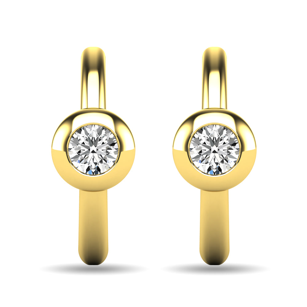 Diamond 1/10 Ct.tw Bezel Set Earrings in 10K Yellow Gold