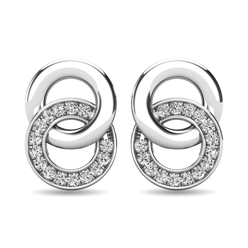 Diamond 1/10 Ct.tw Circle Earrings in 10K White Gold