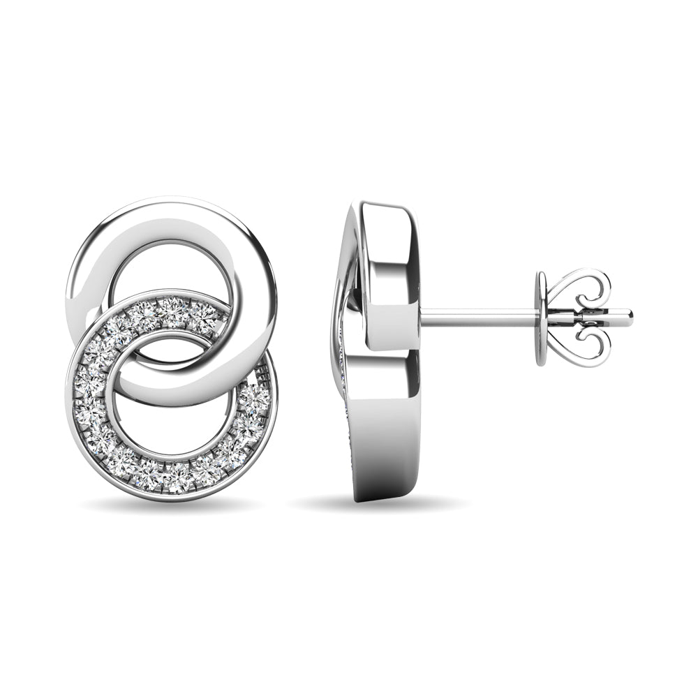 Diamond 1/10 Ct.tw Circle Earrings in 10K White Gold