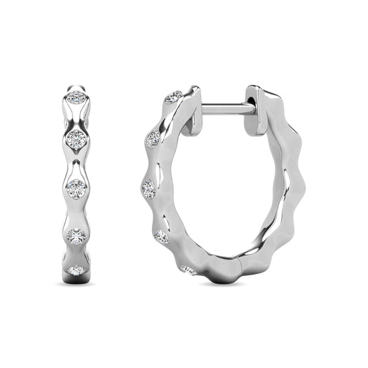 Diamond 1/10 Ct.tw Hoop Earrings in 10K White Gold