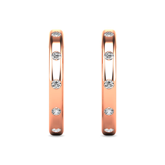 Diamond 1/10 Ct.tw Hoop Earrings in 10K Rose Gold