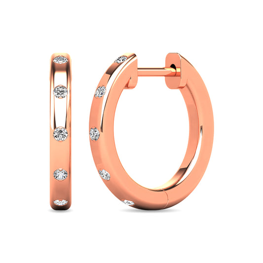 Diamond 1/10 Ct.tw Hoop Earrings in 10K Rose Gold