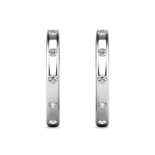 Diamond 1/10 Ct.tw Hoop Earrings in 10K White Gold