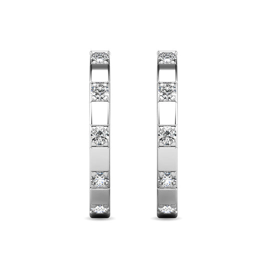 Diamond 1/10 Ct.tw Hoop Earrings in 10K White Gold