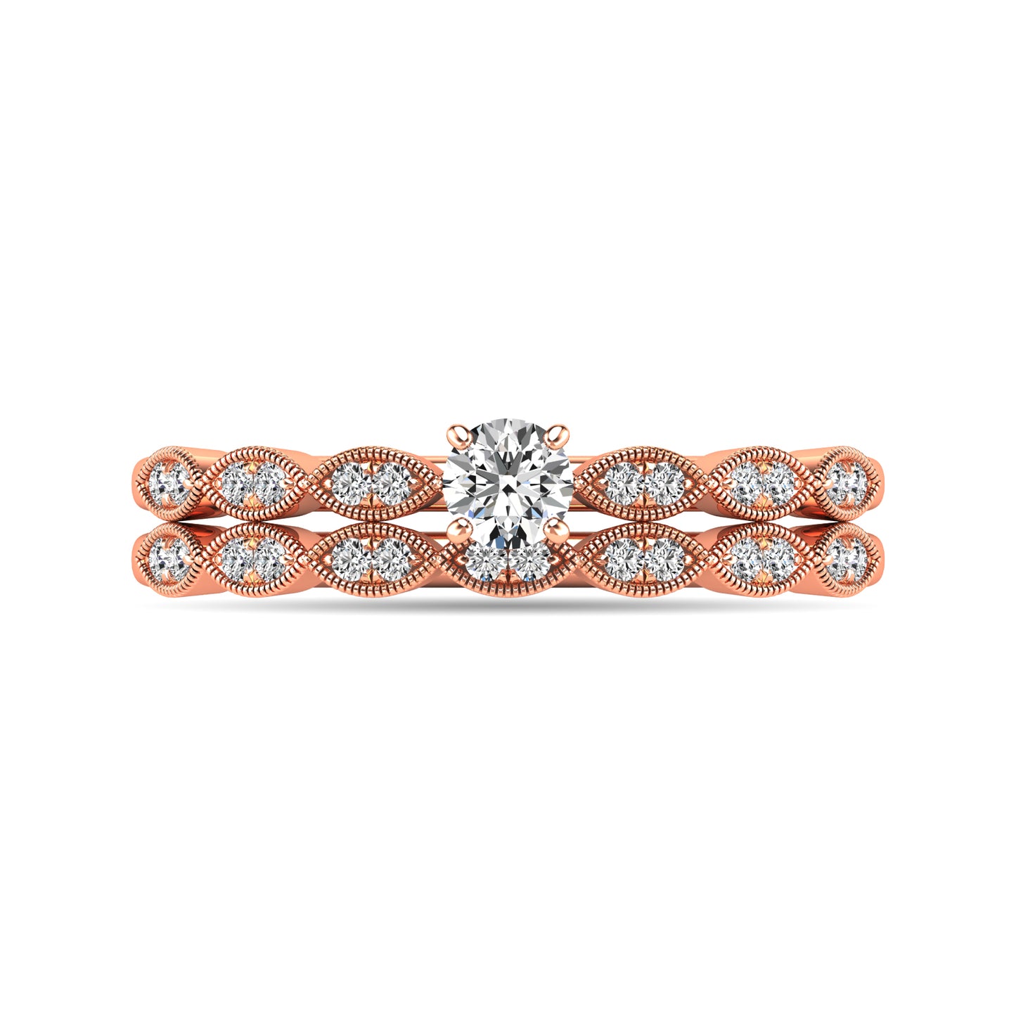 Diamond 1/3 Ct.tw Bridal Ring in 10K Rose Gold