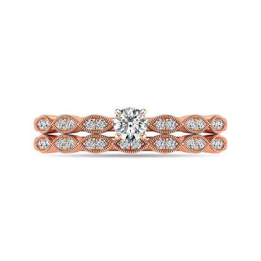 Diamond 1/3 Ct.tw Bridal Ring in 10K Rose Gold