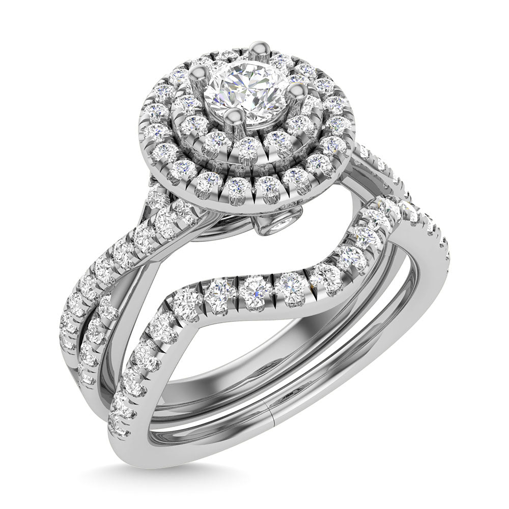 Diamond 1 Ct.Tw. Round Cut Bridal Ring in 14K White Gold