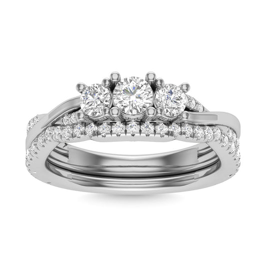 Diamond 1 Ct.Tw. Oval Cut Bridal Ring in 14K White Gold