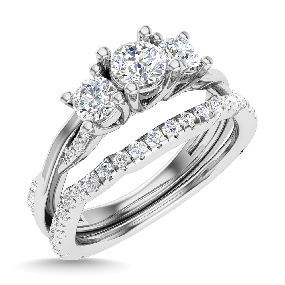 Diamond 1 Ct.Tw. Oval Cut Bridal Ring in 14K White Gold