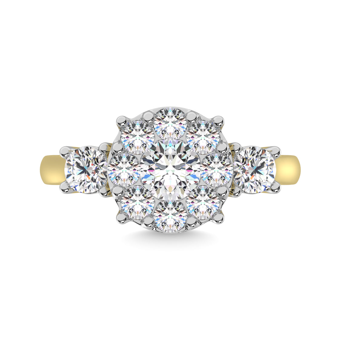 Diamond 1 Ct.tw Heart Three Stone Ring in 14K Yellow Gold