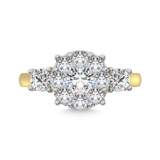 Diamond 1 Ct.tw Heart Three Stone Ring in 14K Yellow Gold