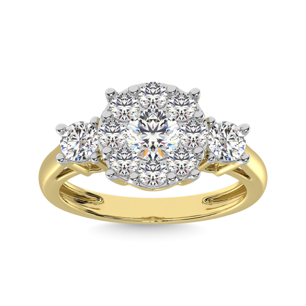 Diamond 1 Ct.tw Heart Three Stone Ring in 14K Yellow Gold