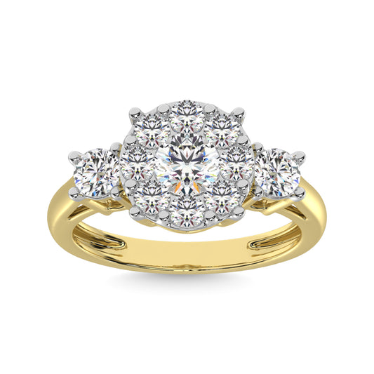 Diamond 1 Ct.tw Heart Three Stone Ring in 14K Yellow Gold