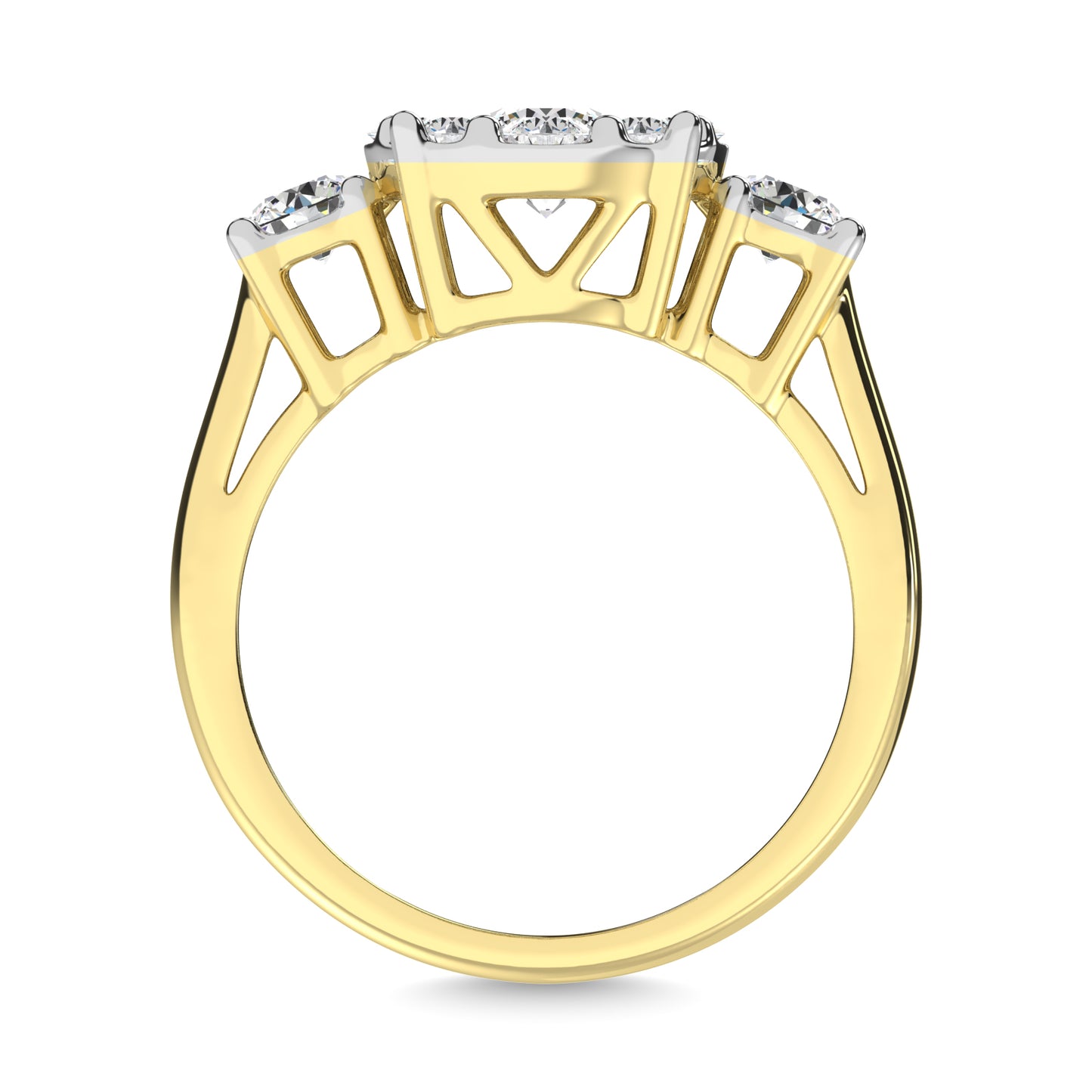 Diamond 1 Ct.tw Heart Three Stone Ring in 14K Yellow Gold