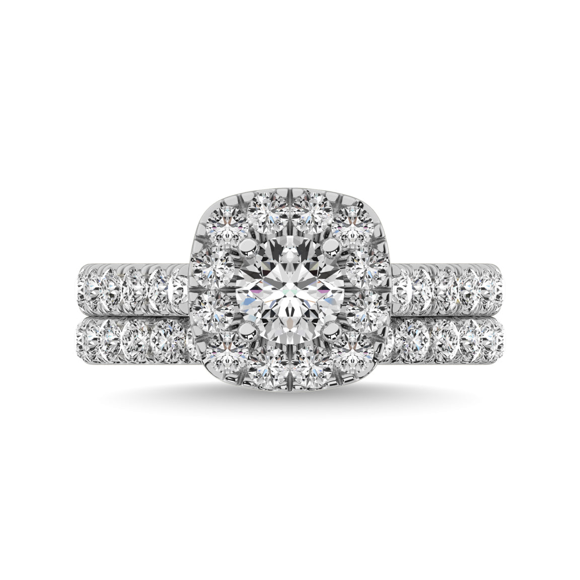Diamond 2 Ct.tw Round Cut Halo Bridal Ring in 14K White Gold