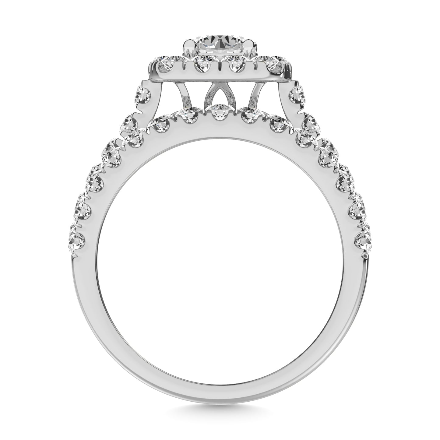 Diamond 2 Ct.tw Cushion Halo Bridal Ring in 14K White Gold
