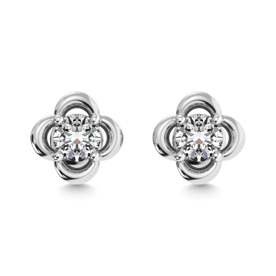 Diamond 1/3 Ct.tw Solitaire Stud Earrings in 14K White Gold