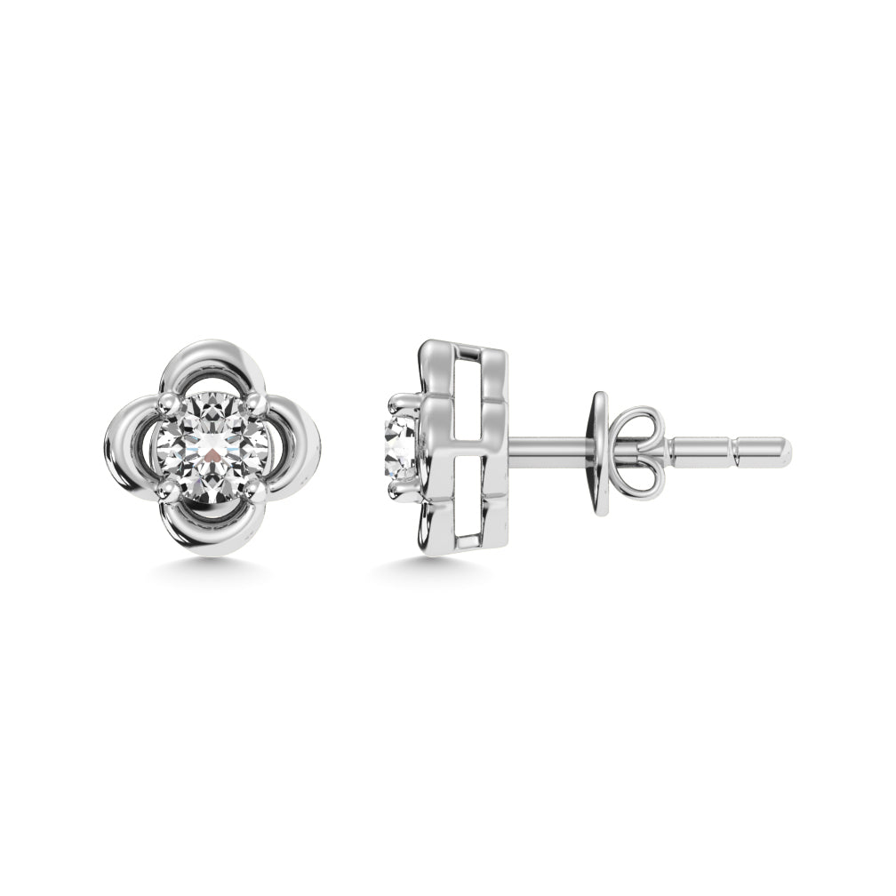 Diamond 1/4 Ct.tw Solitaire Stud Earrings in 14K White Gold
