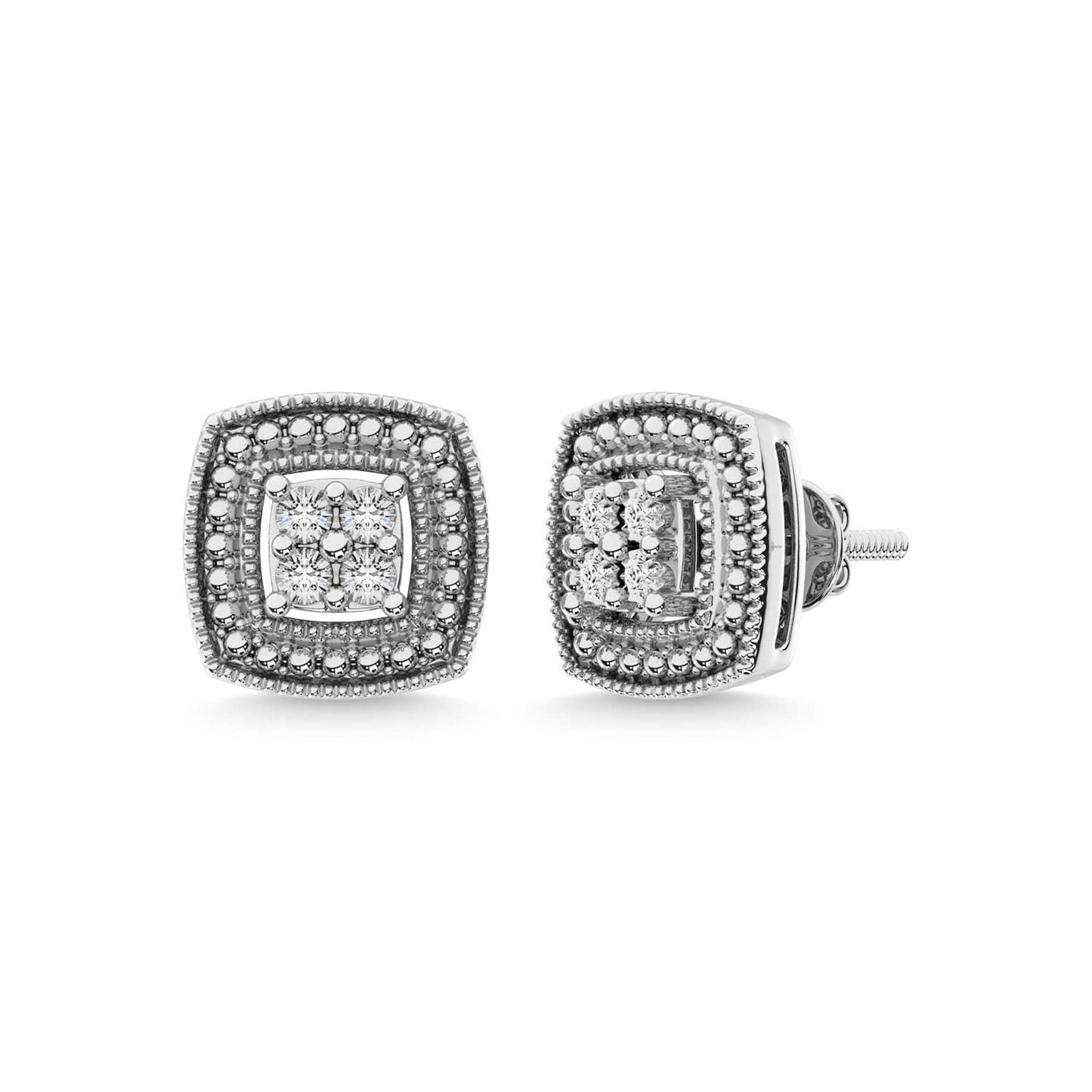 Diamond 1/20 Ct.tw Fashion Earrings in Sterling Silver