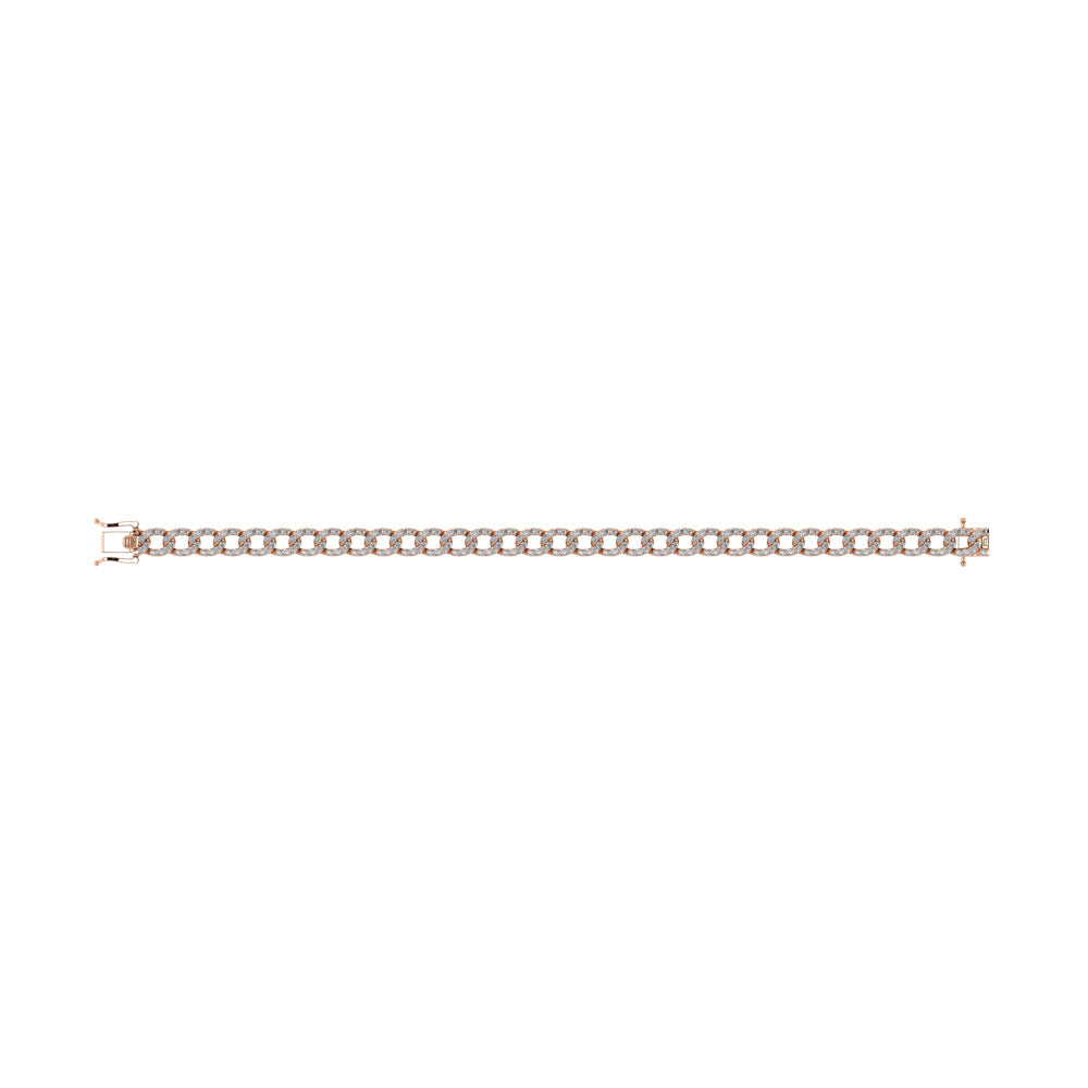 Diamond 3 1/8 Ct.Tw. Cuban Bracelets in 14K Rose Gold