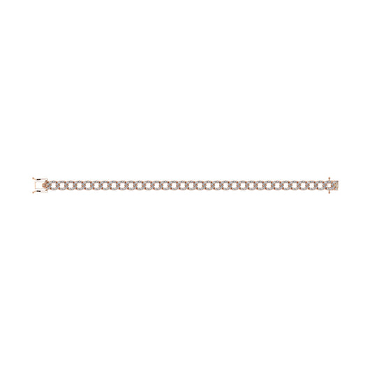 Diamond 3 1/8 Ct.Tw. Cuban Bracelets in 14K Rose Gold