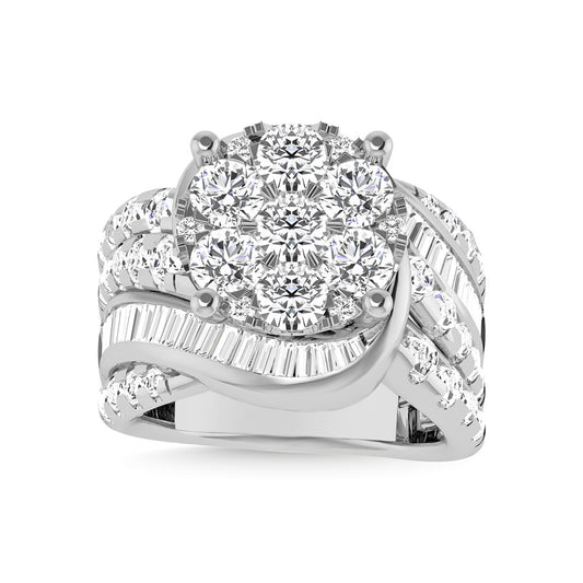 Diamond 4 Ct.Tw. Cluster Engagement Ring in 14K White Gold