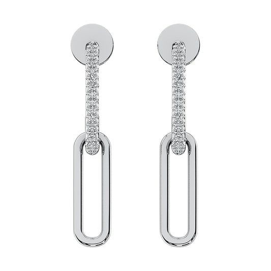 10K White Gold 1/5 Ct.Tw. Diamond Fashion Earrings